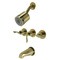 Kingston Brass KBX8133SVL Three-Handle Tub and Shower Faucet, Antique Brass KBX8133SVL - alternate 1
